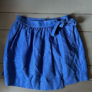 J. Crew Vibrant Blue Mini Skirt with Bow